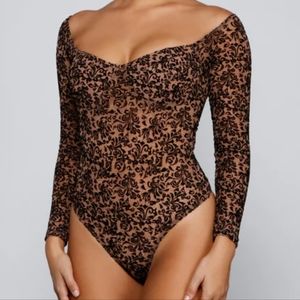 Windsor Sultry Details Bustier Bodysuit Black/Nude